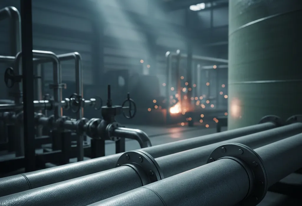 新疆振驰晶特现代化玻璃钢生产车间